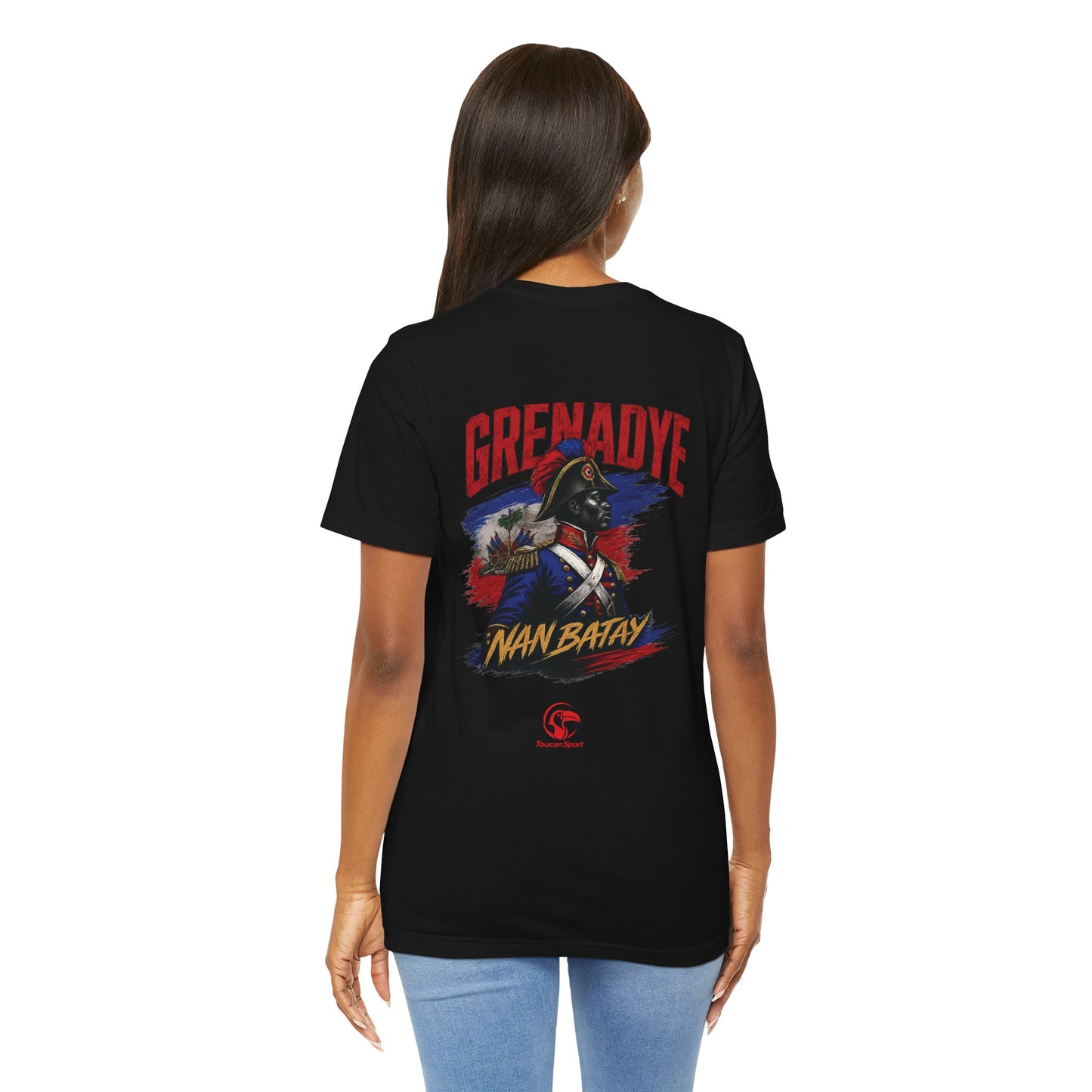 Ayiti Grenadye T-Shirt — Haitian Patriot Shield & Grenadier Design