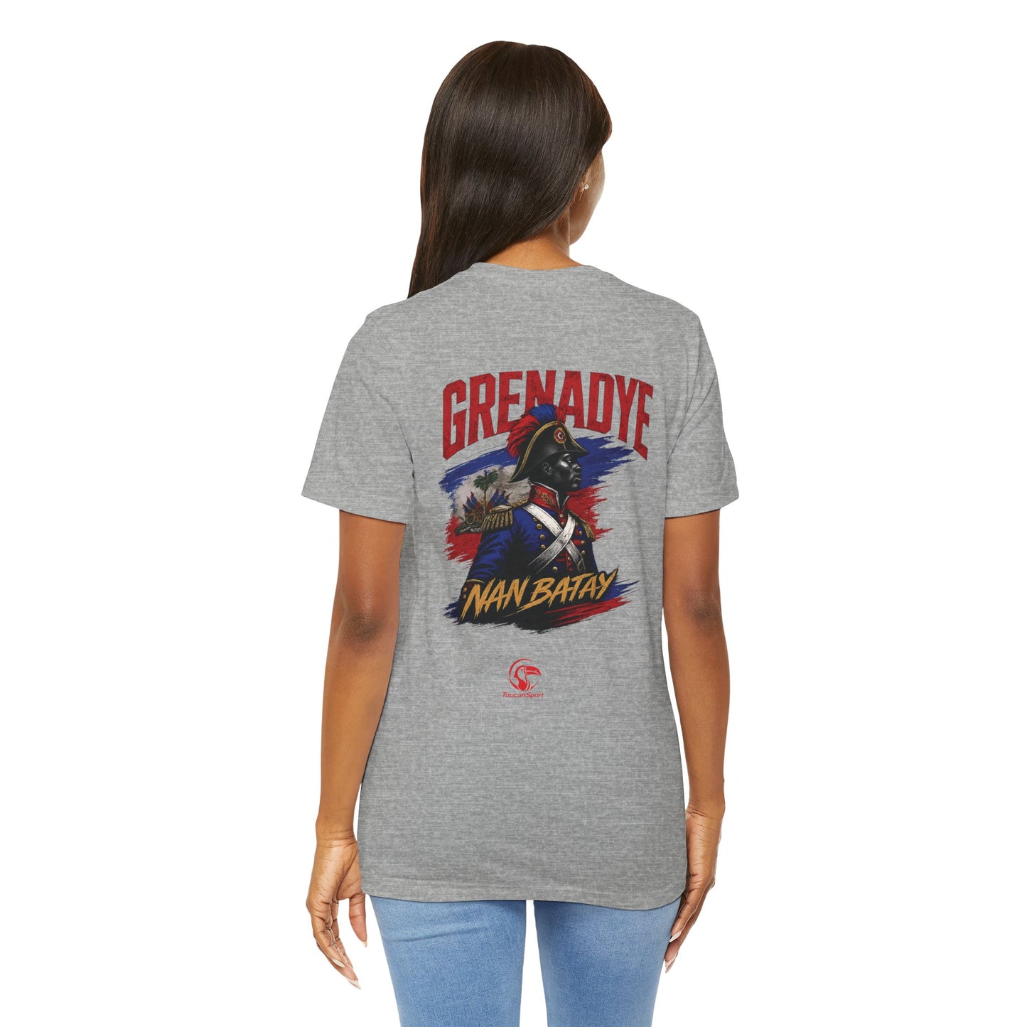 Ayiti Grenadye T-Shirt — Haitian Patriot Shield & Grenadier Design