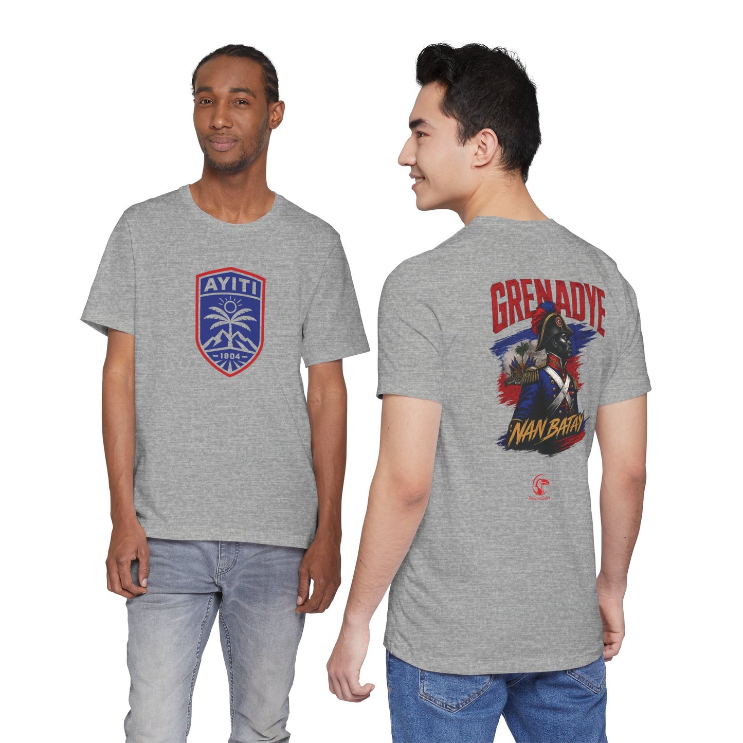 Ayiti Grenadye T-Shirt — Haitian Patriot Shield & Grenadier Design